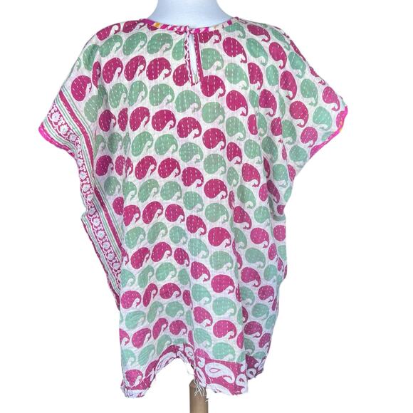 Kantha Reversible Lightweight Cotton Boho Handstiched Top NWOT - Picture 8 of 11